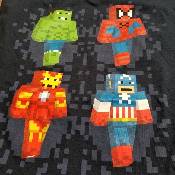 Minecraft Superhero Graphic T  Shirt  Youth  XL - Picture 6 of 7